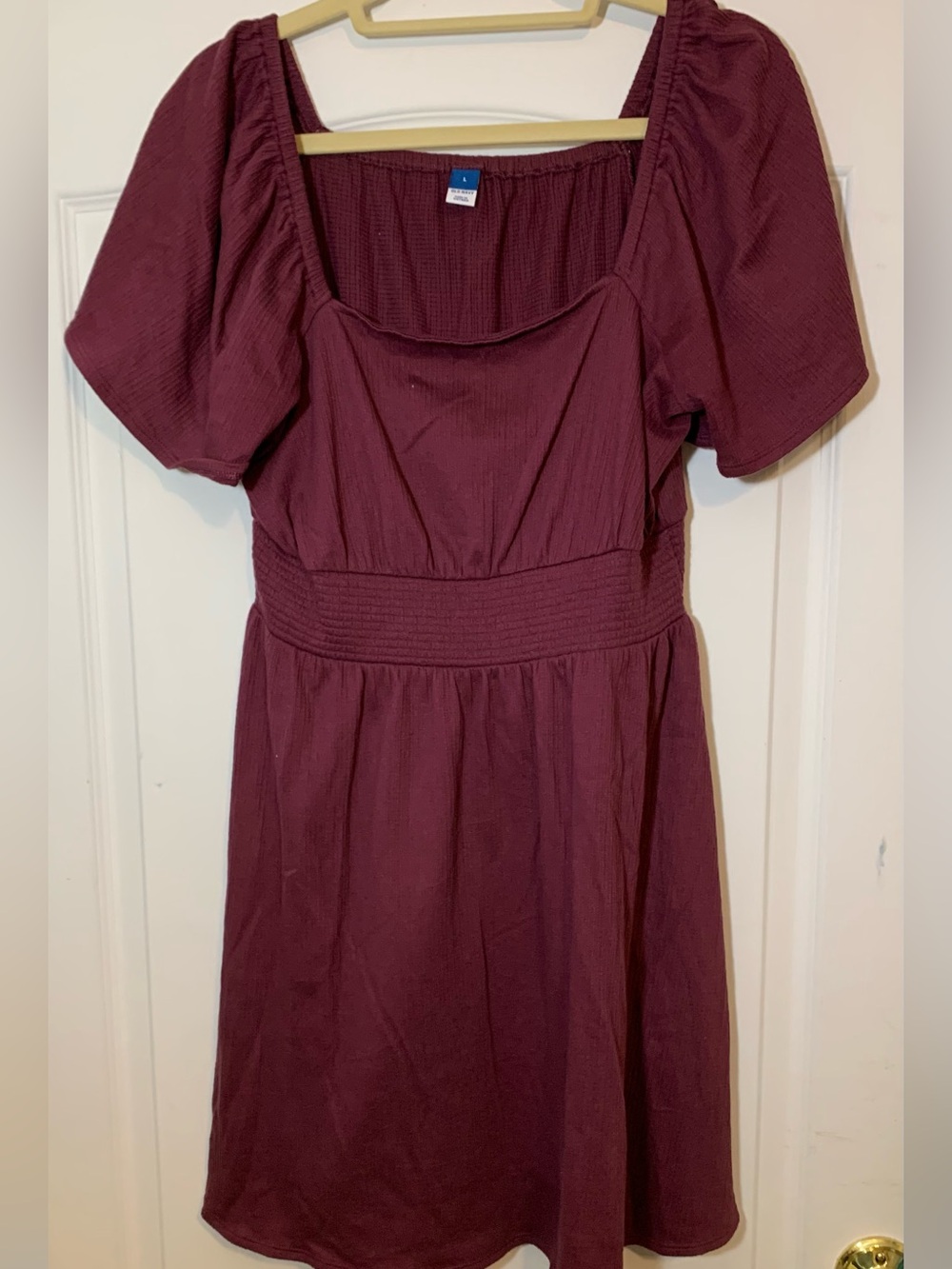 Old Navy Mauve Waist-Defined Flutter Sleeve Mini Dress Womens L